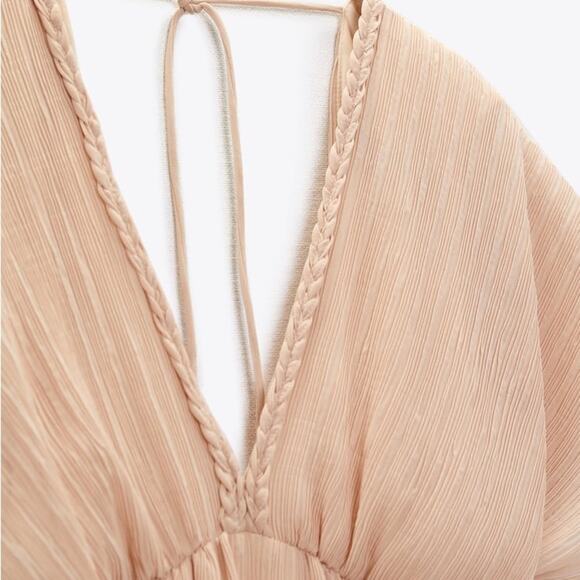 ZARA PLEATED MIDI DRESS - Picture 5 of 5